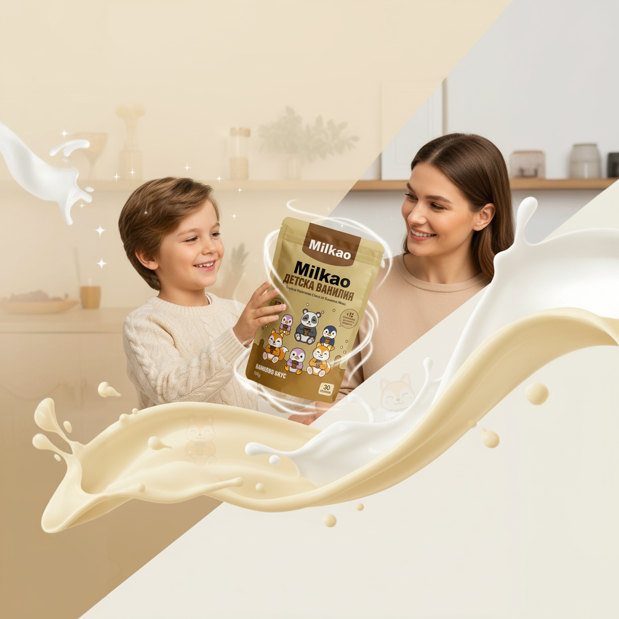 Milkao-Мляко с какао с вкус на ванилия!